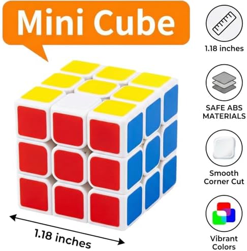 36 Pack Mini Speed Cube Puzzle Party Favors for Kids - 1.18" Smooth Corner Cut 3x3 Brain Teasers for Classroom Prizes, End of Year Student Gifts, Treasure Box Toys & Road Trip Travel Game - Image 2
