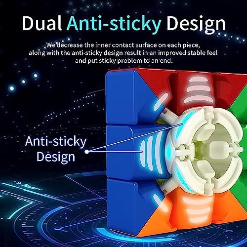 Moyu RS3M 2021 Maglev Magnetic Cube, Professional 3x3 Stickerless Upgraded Version of Moyu RS3M 2020 (RS3 M 2021 MagLev Pro Version) Budget Cube, MFJS 3x3 - Image 4