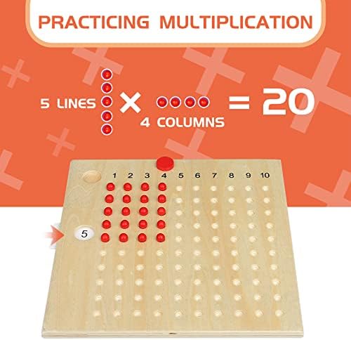 YHZAN Montessori Math Board Learning Multiplication & Division STEM Wooden Educational Toy Manipulative for Homeschooling Classroom Activity - Image 3