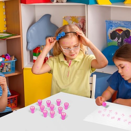 Cinrobiye 24 Pcs Pink Bow Stampers Party Favor Set, Cute Bow Stamps for Kids Birthday Party, Classroom Rewards, Girl Party Supplies, Goody Bag Fillers, Pink Themed Party Favors - Image 7