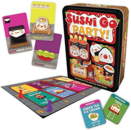 Sushi Go Party! - The Deluxe Pick & Pass Card Game by Gamewright, Multicolored by Gamewright