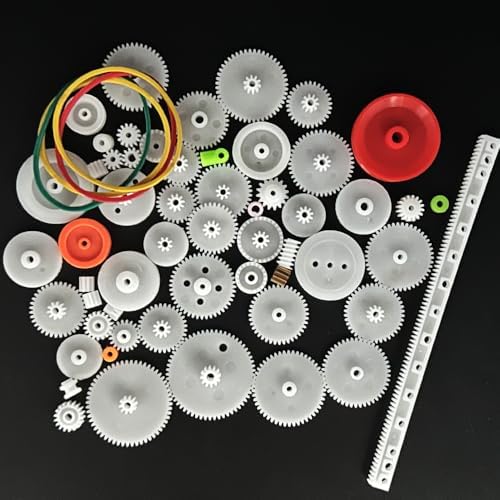 60PCS Small Gear Kit Plastic Gears Belt Pulley Single Gear Spindle Gear Small Motor Gears for DC Motor RC Car Robot Model Toy DIY Gear Replacement - Image 5