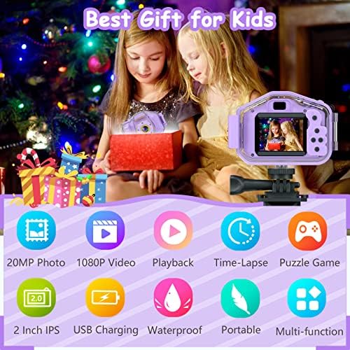 DEKER Kids Waterproof Camera, Underwater HD Digital Camcorder, Purple - Image 2