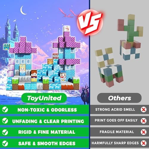 ToyUnited 150PCS Magnetic Blocks - Magnet Building Blocks, Magnet Cubes Tiles Princess Castle Toy, STEM Montessori Sensory Stacking Toys Birthday Gift for Kids Ages 3 4 5 6 7 8 9 10+ Years Old - Image 4