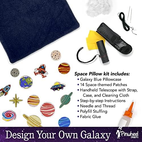 Pinwheel Crafts Space Pillow Sewing Kit for Kids 8-12 with Mini Telescope - Image 2