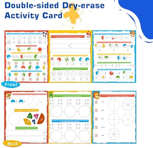 Magnetic Fraction Demonstration Book for Kids, Montessori Fraction Playbook with Tiles & Circles, Fraction Educational Puzzle Sets for Children, Math Manipulatives for Homeschool Classroom - Image 3