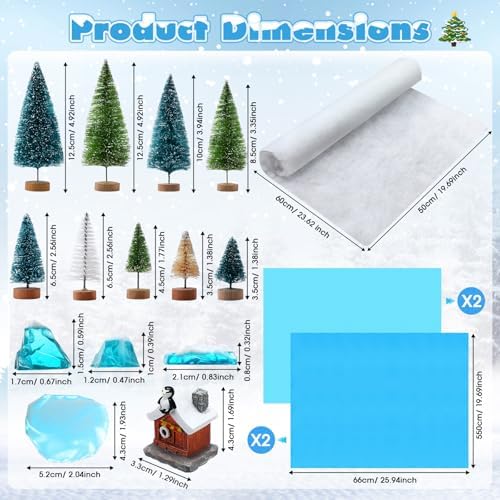 Gerrii Arctic Animals Habitat Project Set, Winter Polar Animals Diorama Box Kit Figurine Model Polar Bear Penguin Animal Figurines Diorama Supplies for DIY Crafts Project Gifts - Image 3