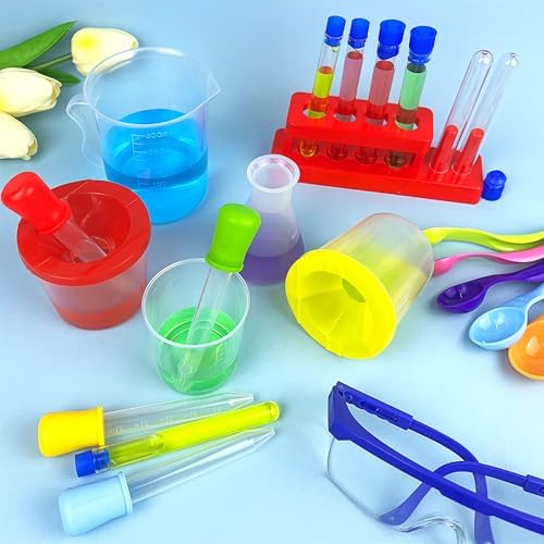 24PCS Educational Lab Science Experiments Early Learning Kit for Boys and Girls with Many Tools Droppers Plastic Test Tubes with Caps Lab Science Supplies Test - Image 5