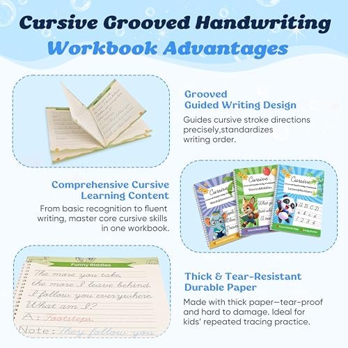 AALGO 3 Pack Magic Grooved Cursive Handwriting Workbook,Cursive Workbook for Kids 8-12 - Image 5