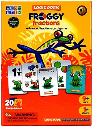 Froggy Fractions Math Games for Fourth Grade and up, 24 Fraction Manipulatives 72 Proper, Improper, and Mixed Fractions Card, Stem Toys for 10 Year Olds and Up by Mathgamesforkids
