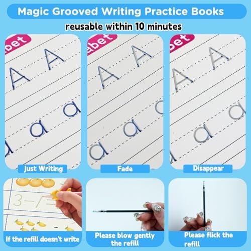 AALGO Handwriting Book Practice for Kids,Reusable Grooved Handwriting Books - Image 4