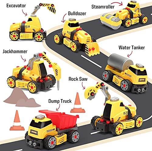 Mobius 7-in-1 Take-Apart Construction Truck Set with Drill, Ages 3+ - Image 3