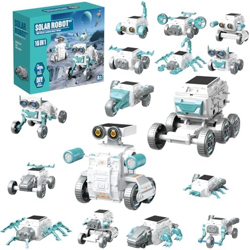 Solar Robot Kit 16 in 1 for Kids Ages 8-12, STEM Science Building Toys, DIY Educational Solar Powered Robot Toy, Engineering Learning Construction Set, Birthday Gifts for Boys Girls by Unknown