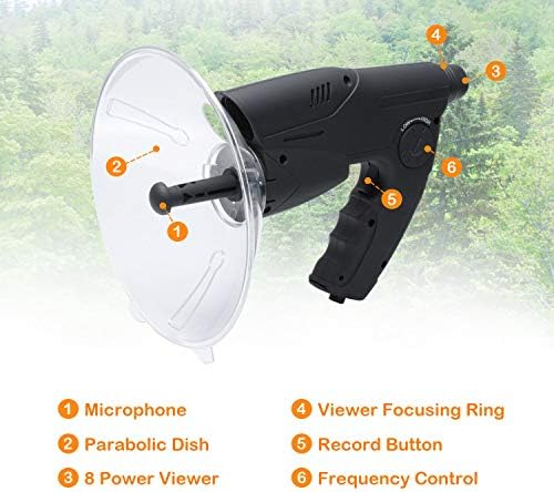 Podoy Bird Observing Listening Recording Device, 300ft Range with Headphone - Image 2