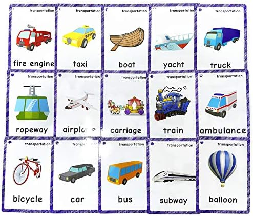 SANTSUN Set of Transportation Flashcards for Toddlers(22 pcs)| Kids Vocabulary Picture Montessori Pocket Cards | Perfect for Preschoolers & Kindergarteners, Teacher/Autism Therapists Tools - Image 5