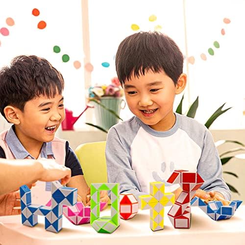 12 Pack 24 Blocks Mini Fidget Snake Cube Mini Twist Puzzle Cubes Magic Speed Cubes Toy for Kids Party Bag Fillers, Party Supplies - Image 6