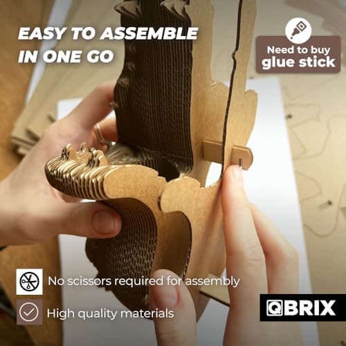 QBRIX Crocodile Pen Holder 3D Puzzles for Adults, 3D Model Kit for Teens, DIY Crafts for Home Decor, Original Gift for Boys&Girls 14+, Cardboard Model Building Kit - Image 3