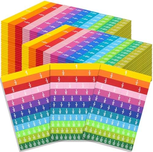 36 Sets Sayglosy Fraction Tile Manipulative for Math Classroom, Muted Color by Sayglossy