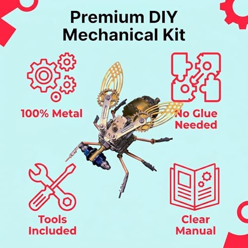 3D Metal Puzzles for Adults Teens-160+Pcs-Mechanical Fruit FIy Bee Insect Models-3 Hours to Build-Ideal for Birthday Gifts and Decorations(Mechanical Fruit Fly) - Image 3