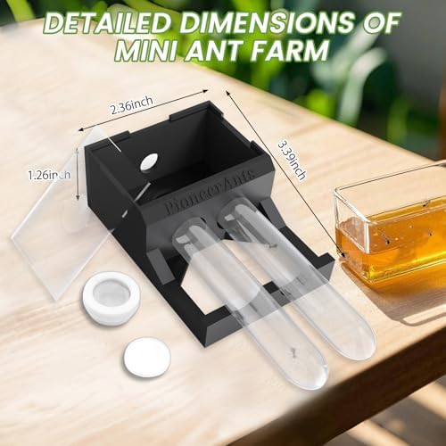 Ant Nest with 2 Test Tubes - Transparent Farm for Adults 3D Printed Test Tube Nest Workshop Castle Garden for Live and Queen (Black) - Image 3