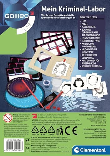 Galileo Lab Mein Kriminal-Labor - Detective Set for Children from 8 Years - Equipment for Young Detectives, Investigators & Agents - 59321 by Clementoni - Image 2