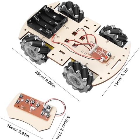 STEM Projects for Kids 6 7 8 9 10 11 12 Year Old ，Build Your Own 4WD Remote Control Car，Science Experiment Electronics Kit，Robotic Car with 68mm Mecanum Wheel ，DIY rc car kit - Image 5