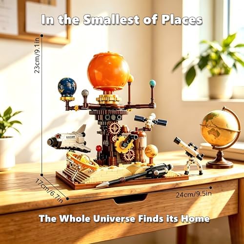 Spinning Solar System Space Building Set with Book Base, Compatible with Lego Space, Rotatable Planets & Rocket Sets, 672PCS STEM Educational Mechanical Space System Toys for Boys Girls Adults - Image 4