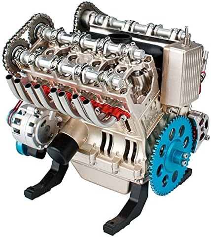 DjuiinoStar Vehicle Engine Model Assembly Kit (350+ Pieces Components, 3 Hours Assembly Time), Eight-Stroke Straight-Eight Gas Engine Working Model, 8 Cylinder Engine Kit DM118 - Image 3