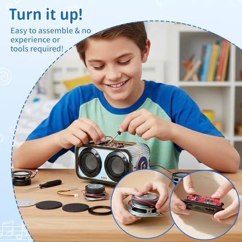 DIY Bluetooth Speaker Kit with RGB Lights, STEM Gift for Boys Ages 8-14 - Image 3