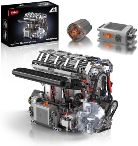 Sosuy L4 Car Engine Model Kit Mini Motor Building Blocks Sets that can Runs by Sosuy