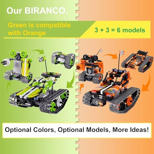BIRANCO. Remote Control Tracked 3in1 Stunt Racer Building Kit - RC Car STEM Construction Toy, Gift Idea for Kids, Boys and Girls Ages 8-12 Year Old (353 Pcs) - Image 2