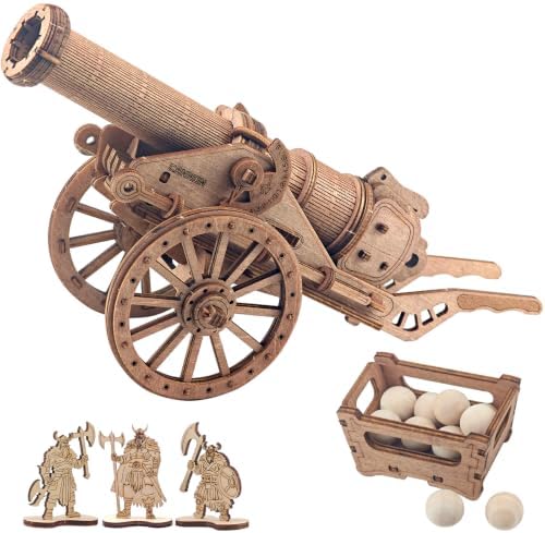 3D Wooden Puzzles Cannon Building Kit for Adults, DIY Launchable Model Set by Unknown
