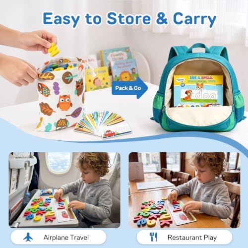 Officygnet Learning Toys for 3 4 5 6 Years Old Boys and Girls, See & Spell CVC Word Builders with Alphabet Cards for Kids Ages 3-5, Matching Letter Game for Preschool Toddler Learning Activities - Image 5