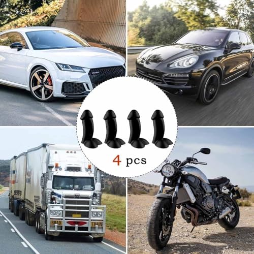 4 PCS Prank Tire Valve Stem Caps, Black Prank Valve Stem Caps Cover - Image 6