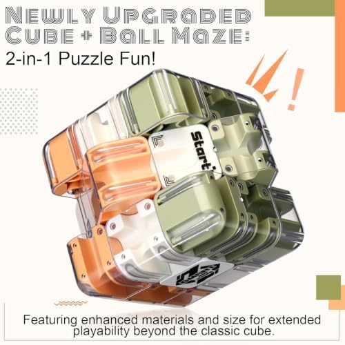 2 Sets Large Labyrinth 3D Maze Cube Puzzle Maze Game Gravity 3D Puzzle Cube Brain Teaser Ball Games for Kids Education Sensory Toys Gift for Adults (Classical,Green) - Image 5