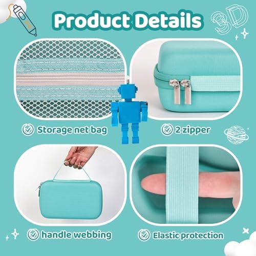Hard Case Compatible with SCRIB3D P1/Advanced Printing 3D Pen, Turquoise - Image 3