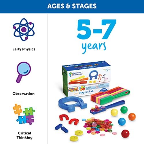 Learning Resources Super Magnet Lab Kit - 119 Pieces, Ages 5+, STEM ,Toys for Kindergartner, Science Learning Activities for Kids,Back to School Supplies,Teacher Supplies - Image 6