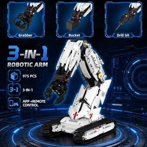 3 in 1 Robot Arm Building Set for Kids Boys Age 8-14 with RC & APP - Image 4