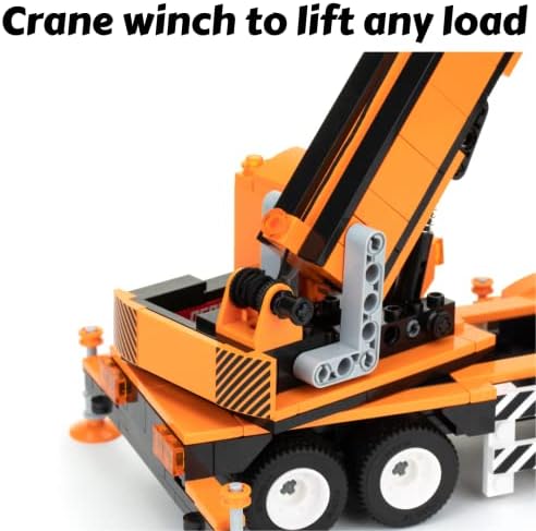 Block Builder Mobile Crane Building Block Set (475pcs) and Construction Tower Crane. Two Building Kits in one Set! Toy Blocks Suitable for Boys and Girls. - Image 5