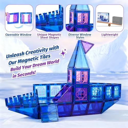 MAGBLOCK 102PCS Magnetic Tiles Building Blocks Set Strong Magnets - Image 3