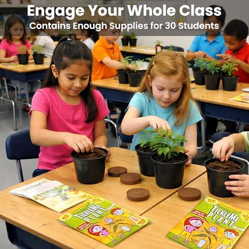 TickleMe Plant Classroom or Homeschool Science Fun Planting Party Kit – for 30 Students – Grow a Sensitive Plant that Reacts to Touch – Includes Activity Book and Seeds for Kids to Plant - Image 3
