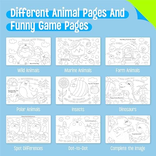 SpriteGru Coloring Activity Book, 30 Dry-Erase Pages Animals to Color, Fun & Creative Coloring Pages for Toddlers, Kids, Teens, Adults, Reusable Activity Pad for Road Trip, Travel, At Home - Image 6