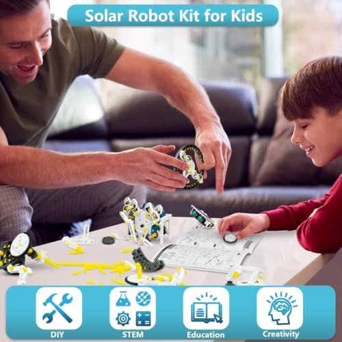 Dioju 13-in-1 Solar Robot Toys for Ages 8 9 10 11 12 Year Old Boys Girls, STEM Science Kits for Kids Age 8-12, Building Experiments Robotics Kit STEM Projects for Kid Christmas Birthday Gifts (White) - Image 6