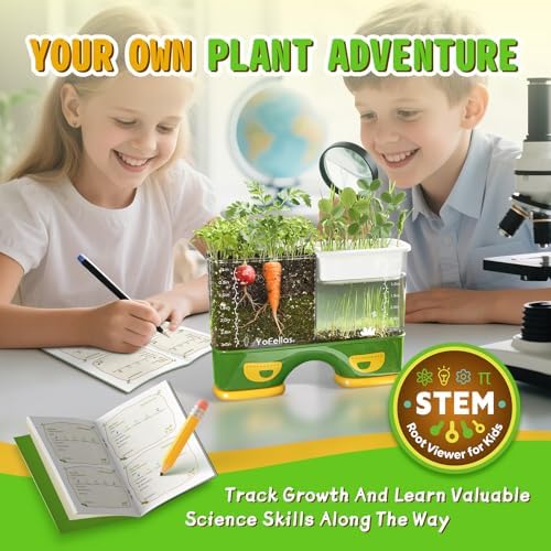 Root Viewer Science Kit for Kids – Grow Your Own Plant STEM Toy & Gardening Kit for Ages 6-12 – Educational Gift for Boys & Girls with Soil, Hydroponics, Journal & Stickers - Image 4