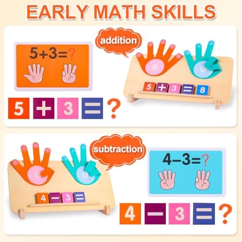 BSADIY Math Manipulatives Number Counting Blocks Toys for Kids 3-5 - Image 2