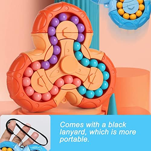SUOXU Magic Bean Rotating Brain Teaser Finger Puzzle Toy,Boys Girl Handheld Spinner Stress Anxiety Relief Ball Game Sensory Toys, Gift for Kids Ages 3Above Easter Christmas Birthday New Year (Blue) - Image 5