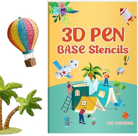 3D Printer Drawing Molds Paper Stencils for 3D Printing Pen,Reusable Graffiti Template,3D Pen Paper Stencils,22 Sheets 44 Patterns with PVC Transparent Board.(Small) by Gsiujch