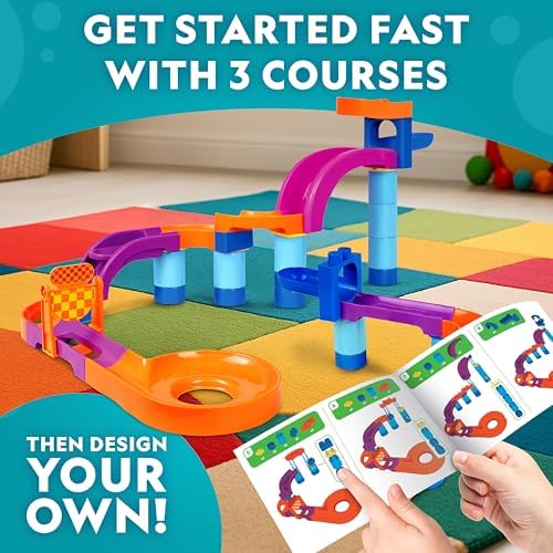 National Geographic Kids Junior Jumbo Marble Run, 80-Piece Ball Drop Toy - Image 3