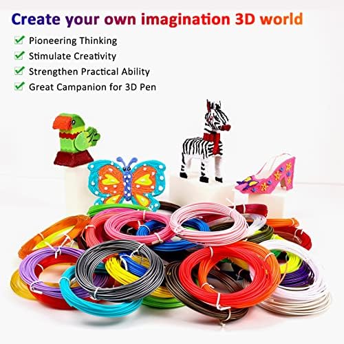 3D Pen Filament 1.75mm PLA Refills 40 Colors, Each Color 8 Meters(26 Feet), Total Length 320m(1050 Feet), 250 Stencils eBooks - Image 6