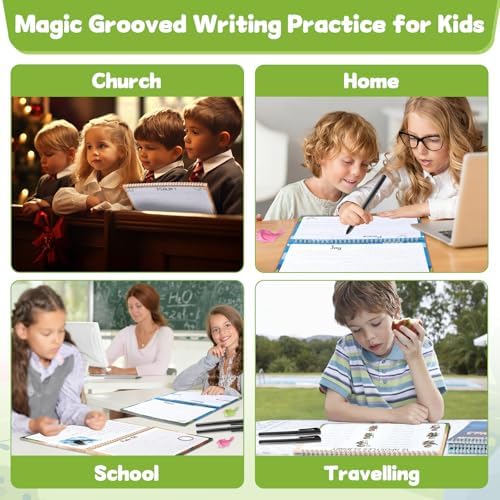 chiazllta Bible Magic Grooved Writing Practice Books for Kids Reusable Grooved Handwriting Workbooks for Kids Ages 3-8 Tracing Bible Magic Copybooks for Sunday School Christian Activity Gifts Prizes - Image 6